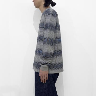 UNUSED [ US2485 (Long sleeve border T-shirt) ] GRAY×BLUE