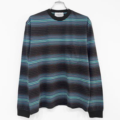 UNUSED [ US2485 (Long sleeve border T-shirt) ] BLACK×PURPLE