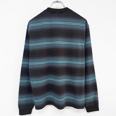 UNUSED [ US2485 (Long sleeve border T-shirt) ] BLACK×PURPLE