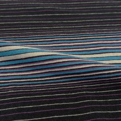 UNUSED [ US2485 (Long sleeve border T-shirt) ] BLACK×PURPLE