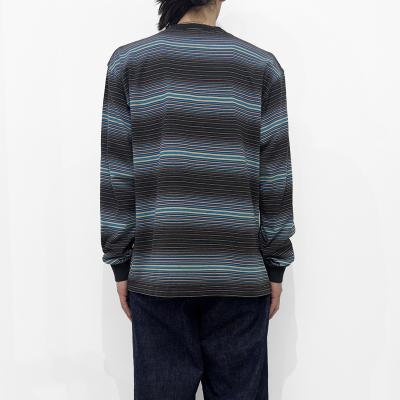 UNUSED [ US2485 (Long sleeve border T-shirt) ] BLACK×PURPLE
