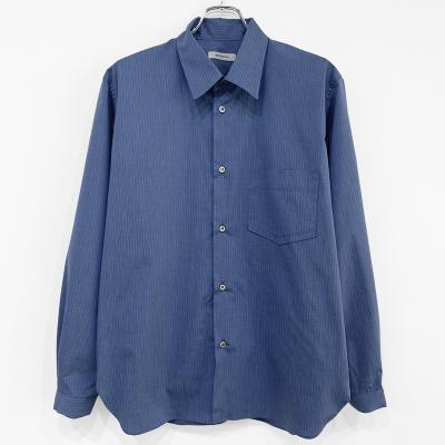 MATSUFUJI [ Pinstripes Utility Shirt ] DEEP BLUE