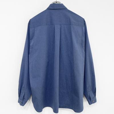 MATSUFUJI [ Pinstripes Utility Shirt ] DEEP BLUE