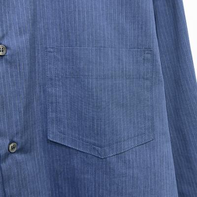 MATSUFUJI [ Pinstripes Utility Shirt ] DEEP BLUE