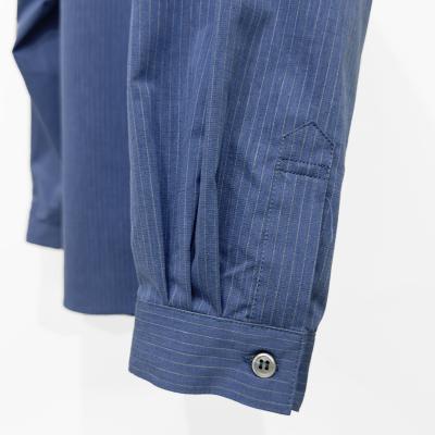 MATSUFUJI [ Pinstripes Utility Shirt ] DEEP BLUE