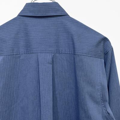 MATSUFUJI [ Pinstripes Utility Shirt ] DEEP BLUE
