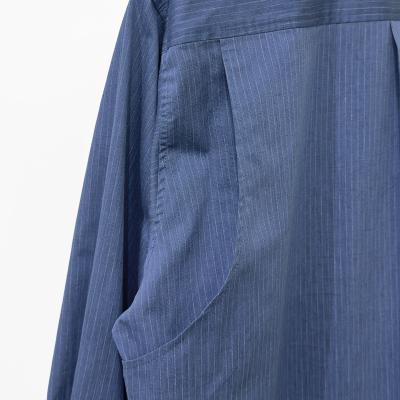 MATSUFUJI [ Pinstripes Utility Shirt ] DEEP BLUE
