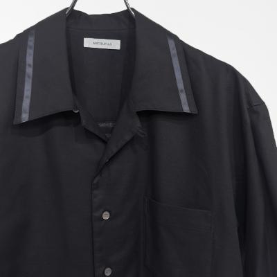MATSUFUJI [ Open Collar Twill Shirt ] BLACK