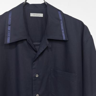 MATSUFUJI [ Open Collar Twill Shirt ] NAVY