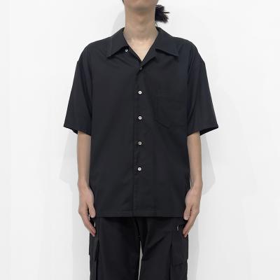 MATSUFUJI [ Open Collar Twill Shirt ] BLACK