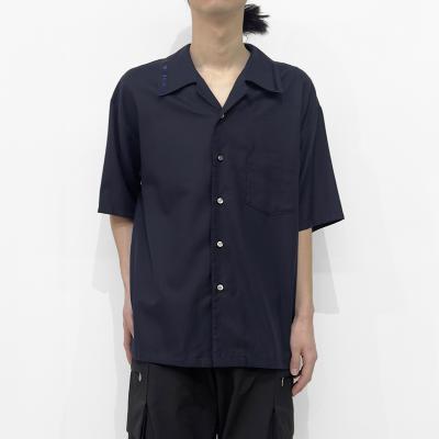 MATSUFUJI [ Open Collar Twill Shirt ] NAVY