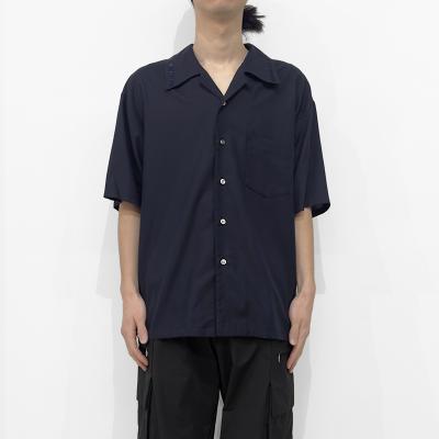 MATSUFUJI [ Open Collar Twill Shirt ] NAVY