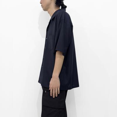 MATSUFUJI [ Open Collar Twill Shirt ] NAVY