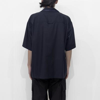 MATSUFUJI [ Open Collar Twill Shirt ] NAVY