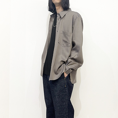 MATSUFUJI [ Cupro Amundsen Utility Shirt ] CHARCOAL