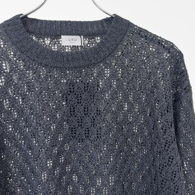 URU [ CREW NECK KNIT ] GRAY
