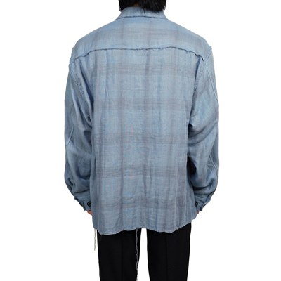 DAIRIKU [ Double Gauze Check Fatigue Jacket ] Sky