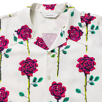 Sasquatchfabrix. [ ROSE BIG OPEN COLLAR SHIRT ] WHITE