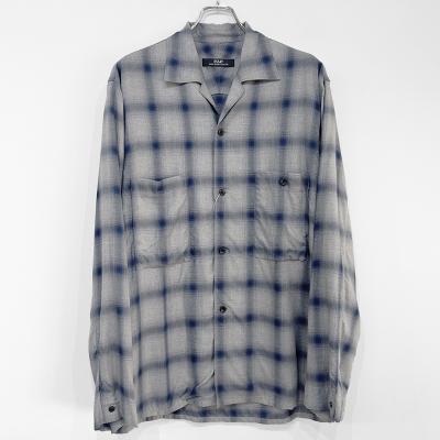 ESSAY [ SHADOW CHECK OPEN COLLAR SHIRT (SH-1) ] BLUE CHECK