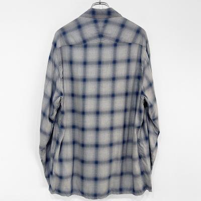 ESSAY [ SHADOW CHECK OPEN COLLAR SHIRT (SH-1) ] BLUE CHECK