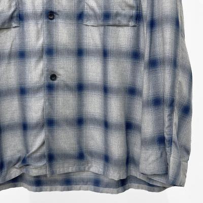 ESSAY [ SHADOW CHECK OPEN COLLAR SHIRT (SH-1) ] BLUE CHECK