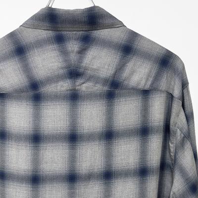 ESSAY [ SHADOW CHECK OPEN COLLAR SHIRT (SH-1) ] BLUE CHECK