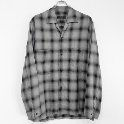 ESSAY [ SHADOW CHECK OPEN COLLAR SHIRT (SH-1) ] GREY CHECK
