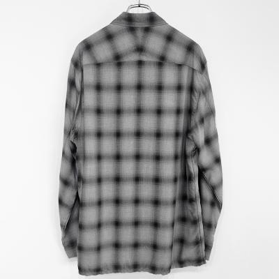 ESSAY [ SHADOW CHECK OPEN COLLAR SHIRT (SH-1) ] GREY CHECK