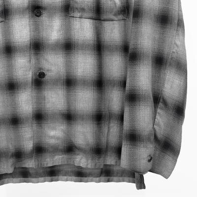 ESSAY [ SHADOW CHECK OPEN COLLAR SHIRT (SH-1) ] GREY CHECK