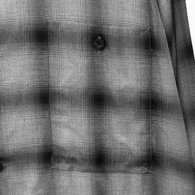 ESSAY [ SHADOW CHECK OPEN COLLAR SHIRT (SH-1) ] GREY CHECK
