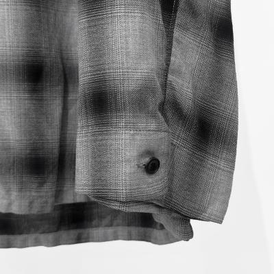 ESSAY [ SHADOW CHECK OPEN COLLAR SHIRT (SH-1) ] GREY CHECK
