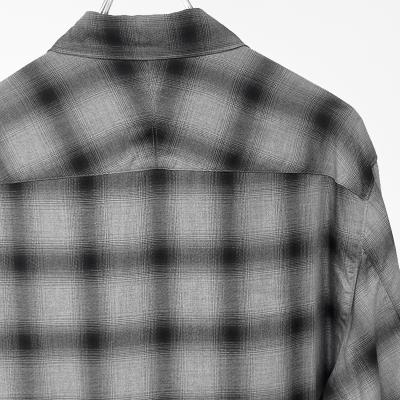 ESSAY [ SHADOW CHECK OPEN COLLAR SHIRT (SH-1) ] GREY CHECK