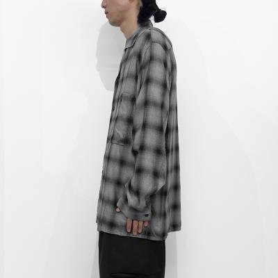 ESSAY [ SHADOW CHECK OPEN COLLAR SHIRT (SH-1) ] GREY CHECK