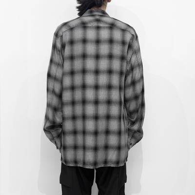 ESSAY [ SHADOW CHECK OPEN COLLAR SHIRT (SH-1) ] GREY CHECK