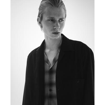 ESSAY [ SHADOW CHECK OPEN COLLAR SHIRT (SH-1) ] GREY CHECK