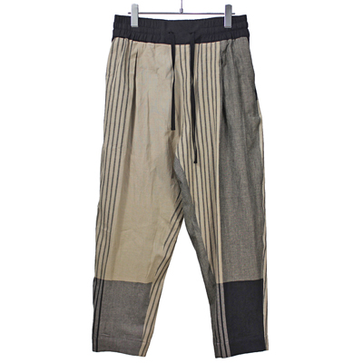 YANTOR [ Stripe KhadiCotton merge Pants ] BEIGE