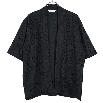 Sasquatchfabrix. [ KNIT LACE H/S HAORI ] BLACK