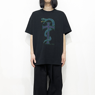 ESSAY [ OVERSIZED PRINT T-SHIRT (TS-4) ] SNAKE CROSS