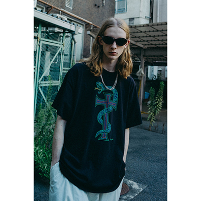 ESSAY [ OVERSIZED PRINT T-SHIRT (TS-4) ] SNAKE CROSS