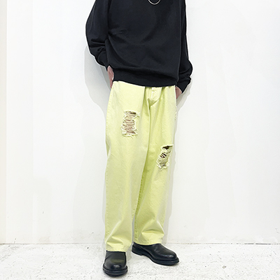 URU [ COTTON DENIM PANTS ] L.YELLOW