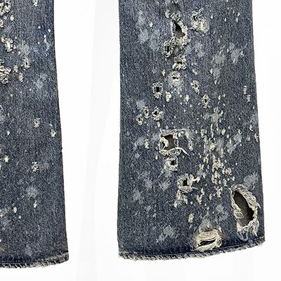 DAIRIKU [ "Damage" Flare Denim Pants ] Indigo