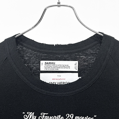 DAIRIKU [ "My Favorite Movies" Big Raglan Tee ] Black