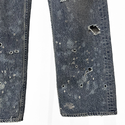 DAIRIKU [ "Damage" Straight Denim Pants ] Indigo