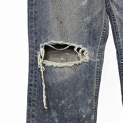 DAIRIKU [ "Damage" Straight Denim Pants ] Indigo