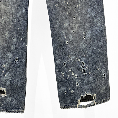 DAIRIKU [ "Damage" Straight Denim Pants ] Indigo