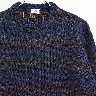 URU [ CREW NECK KNIT ] B.NAVY