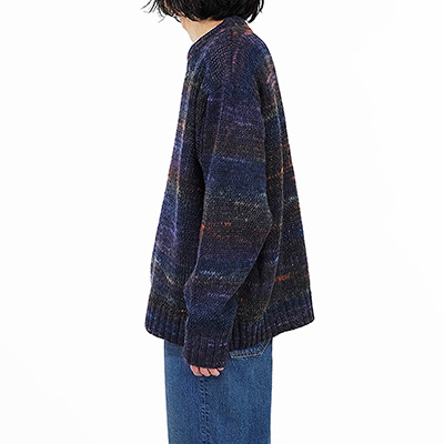 URU [ CREW NECK KNIT ] B.NAVY