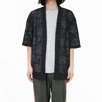 Sasquatchfabrix. [ JAH LION LACE HAORI ] BLACK