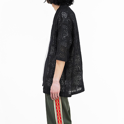 Sasquatchfabrix. [ JAH LION LACE HAORI ] BLACK