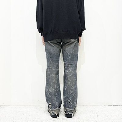 DAIRIKU [ "Damage" Straight Denim Pants ] Indigo